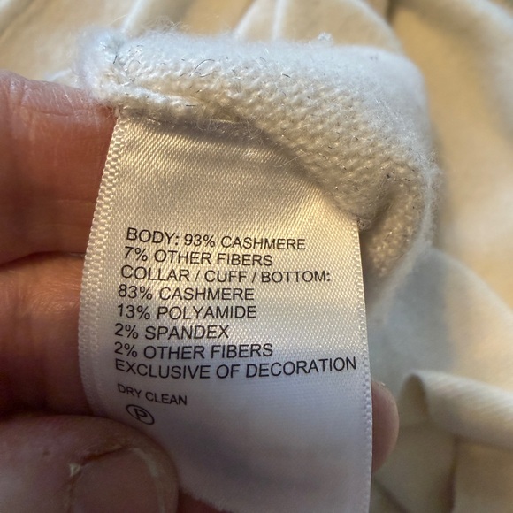 Tommy Bahama Cashmere Beaded V Neck Sweater L Cream - Picture 11 of 13